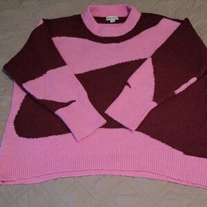 Ava & Viv Pink and Red Long Sleeve Women's Sweater